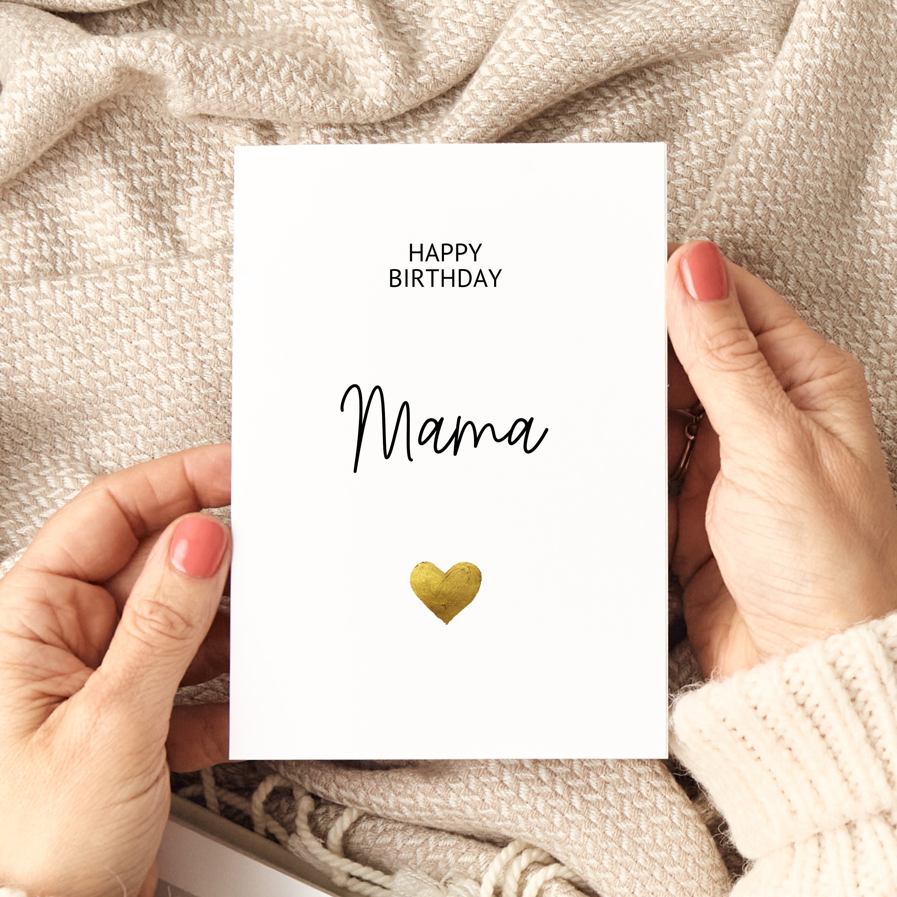 ABNTY Happy Birthday Mom, Mother Birthday Card, Mommy Birthday Gift, Metal  Engraved Birthday Greeting Card for Mom