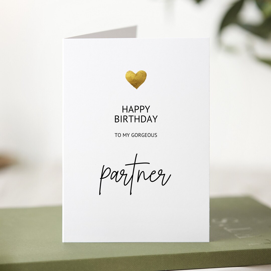 Partner Birthday Card, Partner, Elegant, Handmade A6 Classy