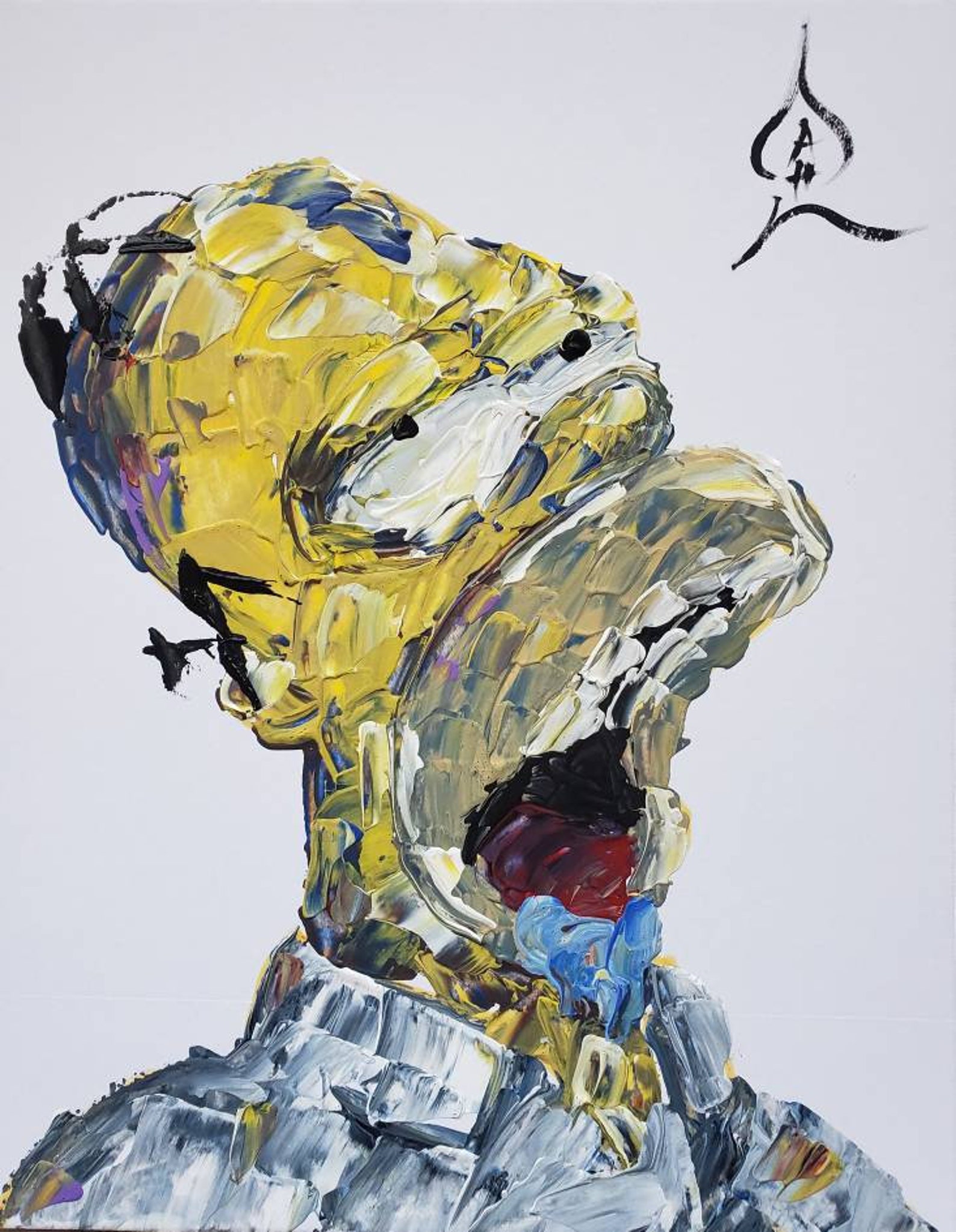 Original Abstract Homer Simpson Art New Painting Deco Artwork | Etsy