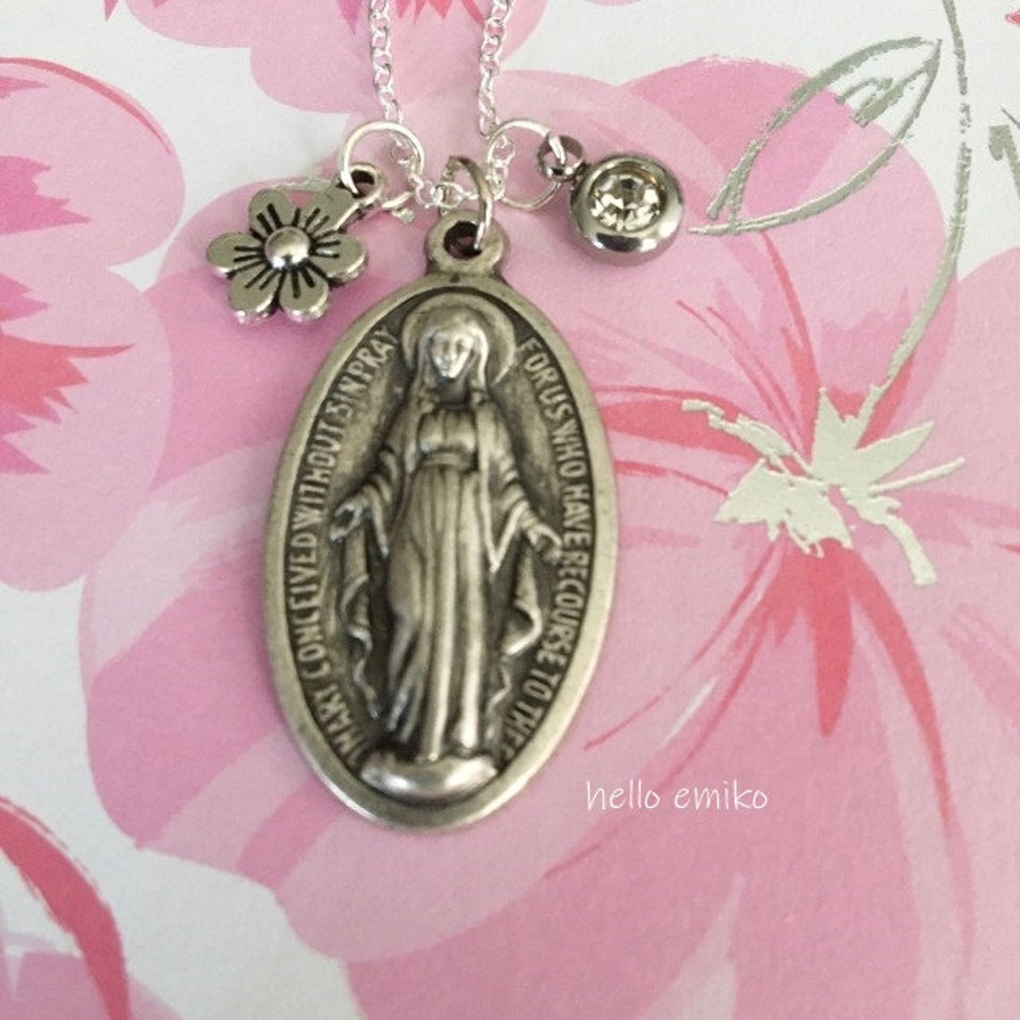 Double Sided Our Lady of Miraculous Medals From Italy Necklace Pendant ...