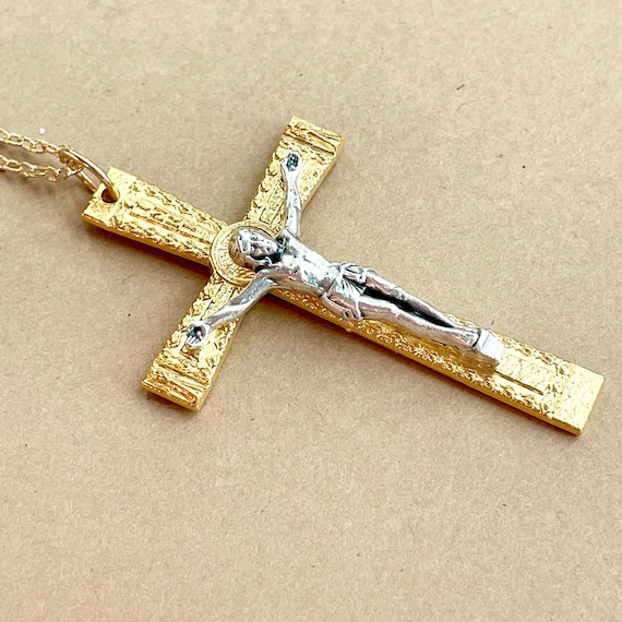 Crucifix Charm Modern Style Cross Sterling Silver - Made in the USA Crucifix Charm Modern Style Cross Sterling Silver - Made in the USA
