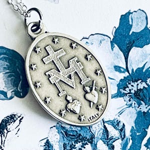 Double Sided Our Lady of Miraculous Medals From Italy Necklace Pendant ...