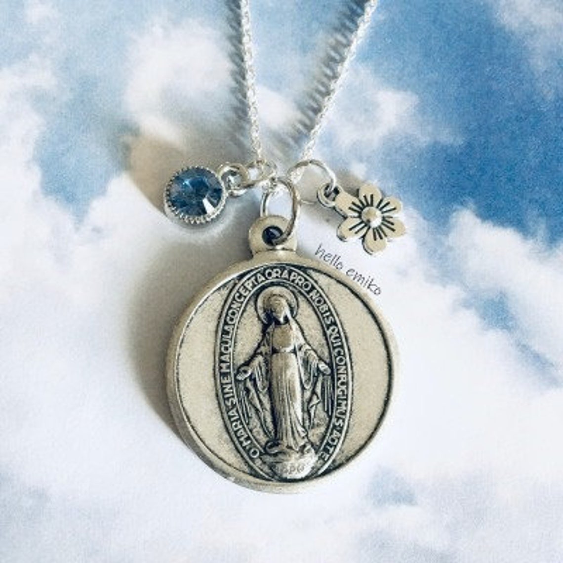 Double Sided Our Lady of Miraculous Medals From Italy Necklace Pendant ...