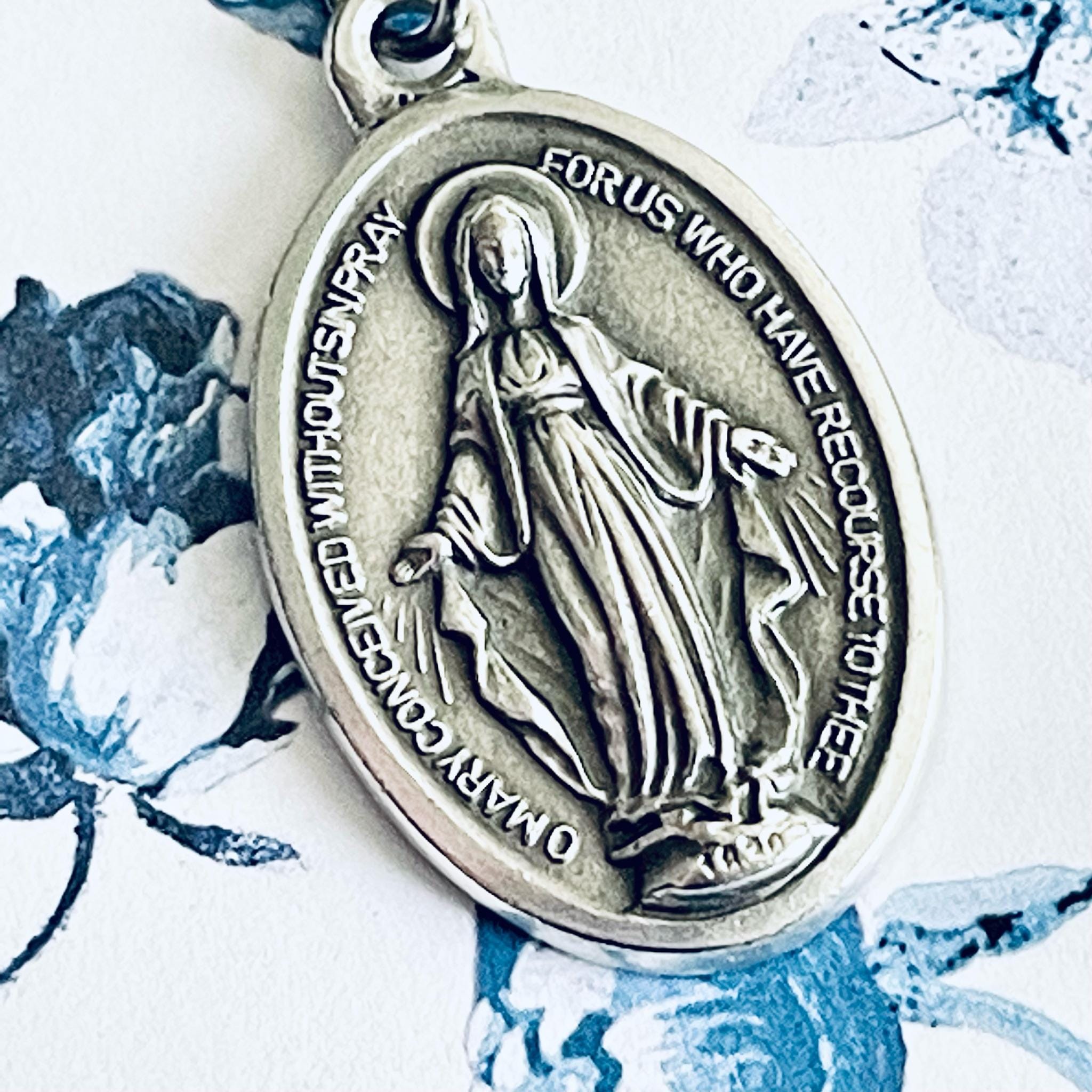Double Sided Our Lady of Miraculous Medals From Italy Necklace Pendant ...