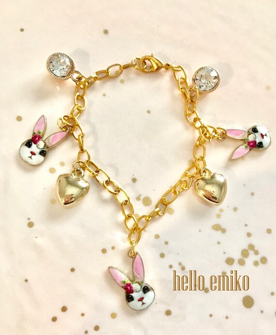 Golden heart clearance rhinestone bracelet