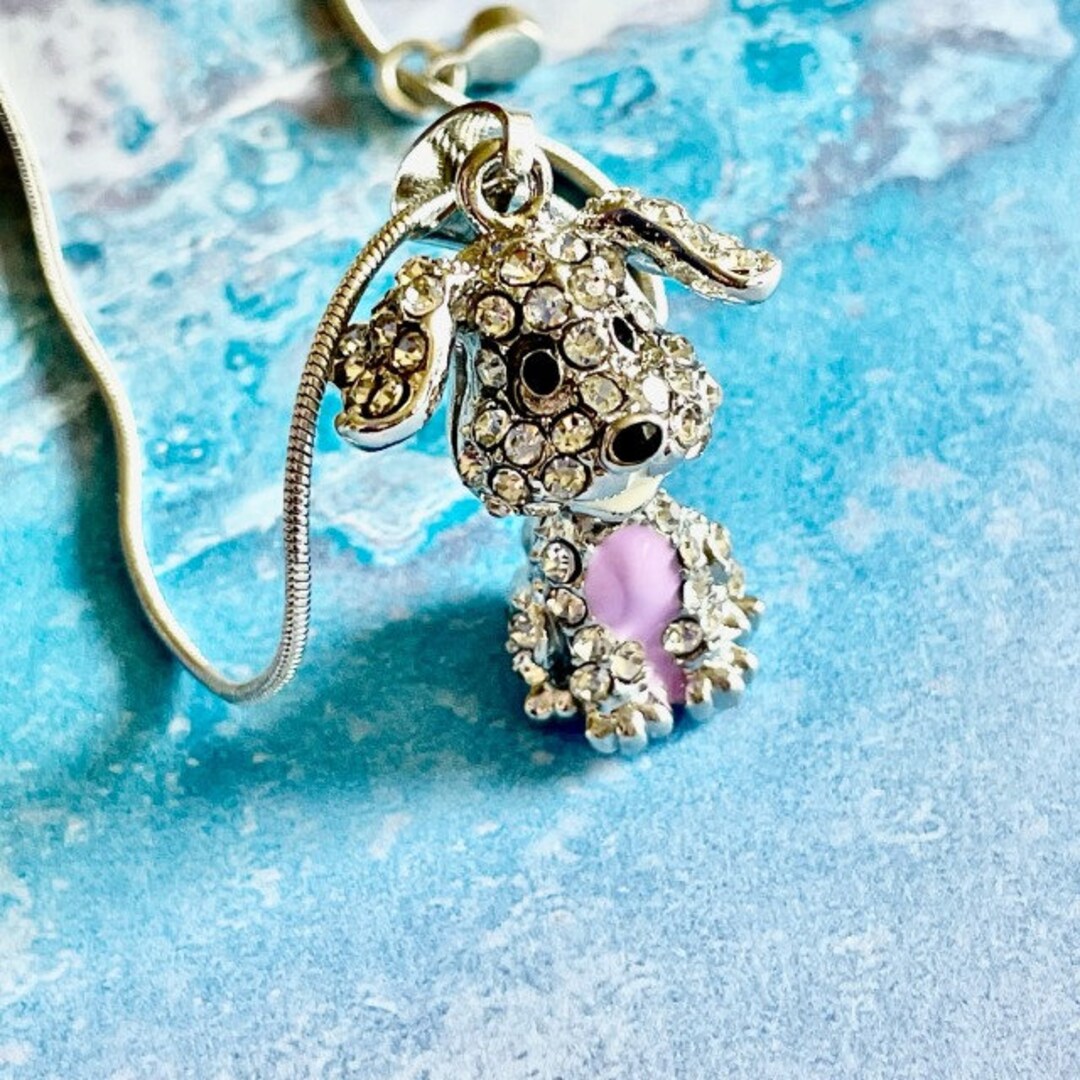 Adorable Wobbling Head Puppy Dog Sparkling Rhinestone and Pink Etsy