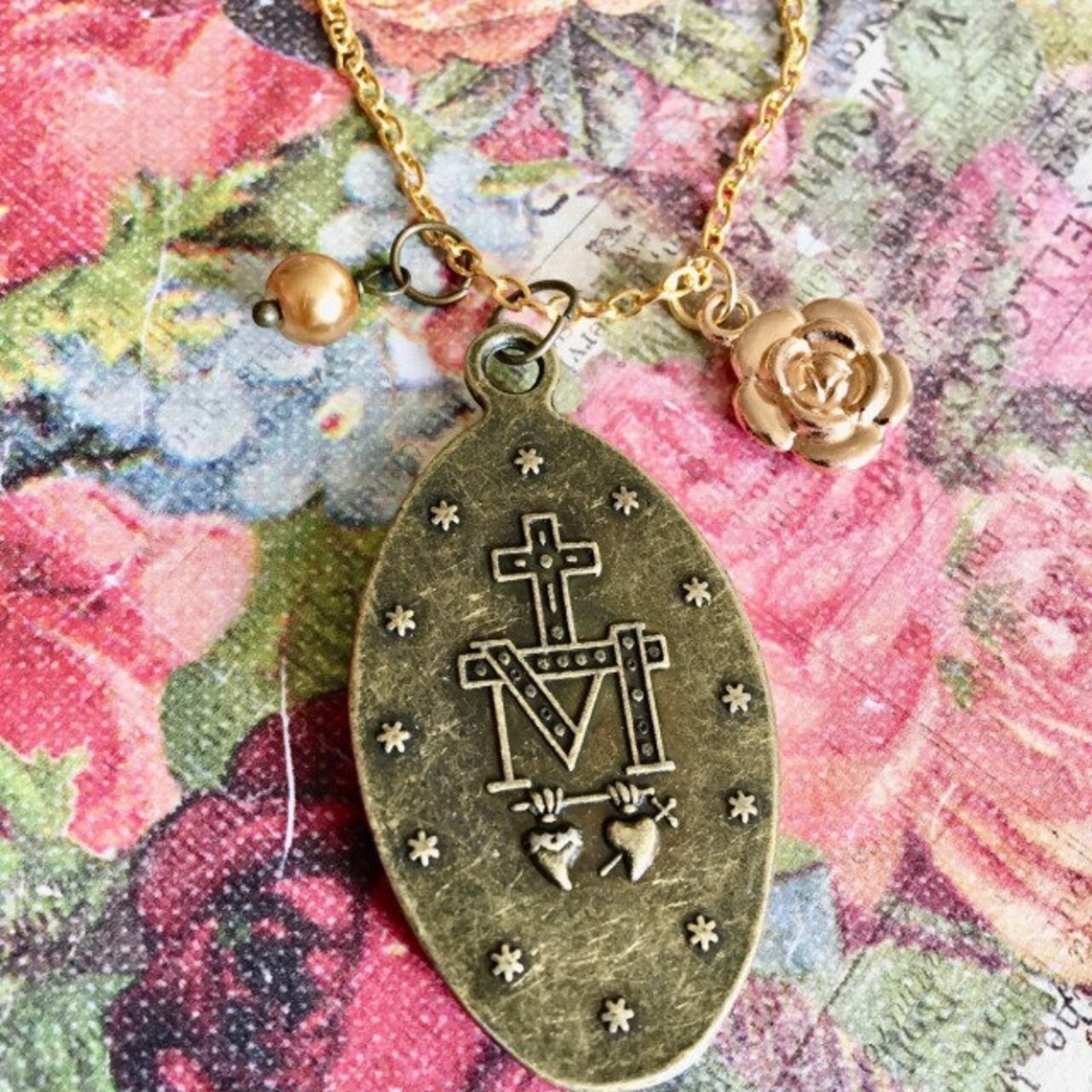Double Sided Bronze Tone Our Lady of Miraculous Medals From Italy ...