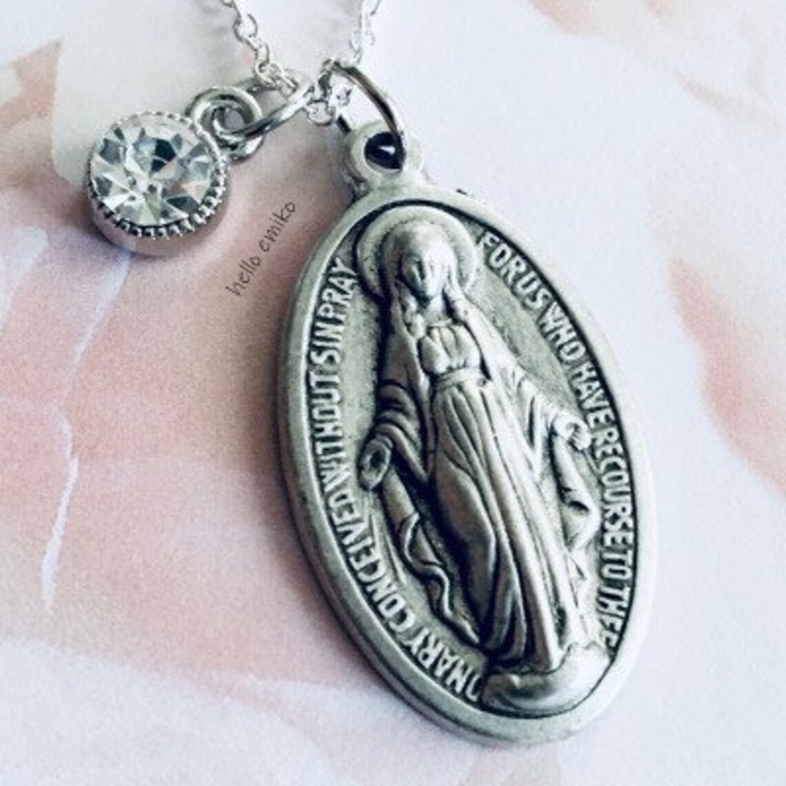 Double Sided Our Lady of Miraculous Medals From Italy Necklace Pendant ...