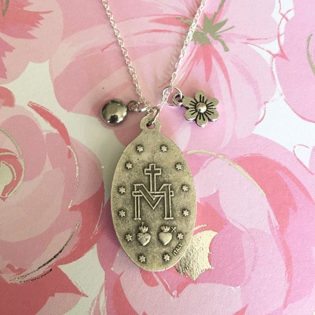 Double Sided Our Lady of Miraculous Medals From Italy Necklace Pendant ...