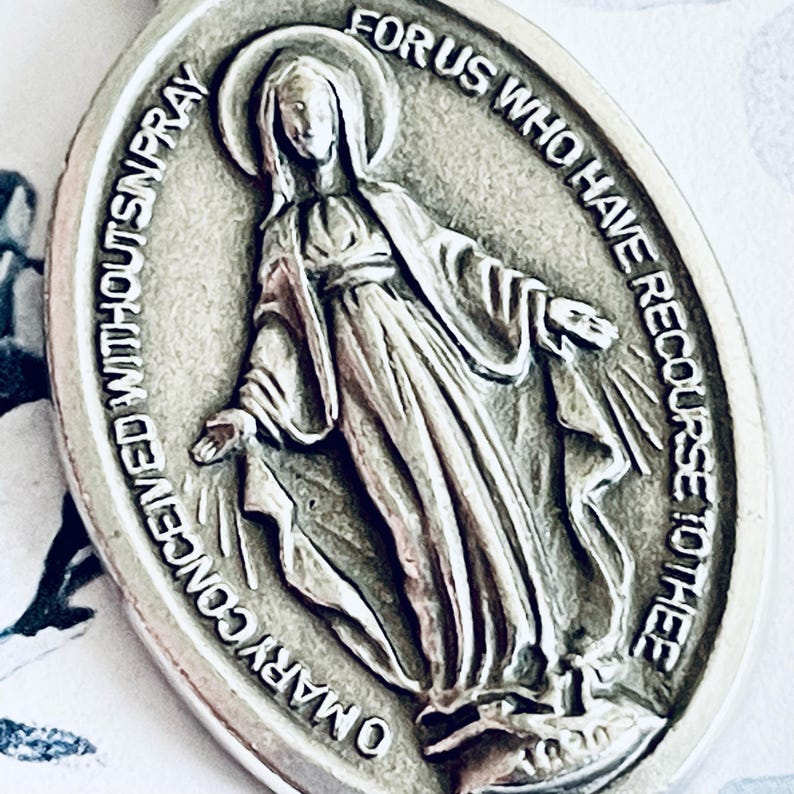 Double Sided Our Lady of Miraculous Medals From Italy Necklace Pendant ...