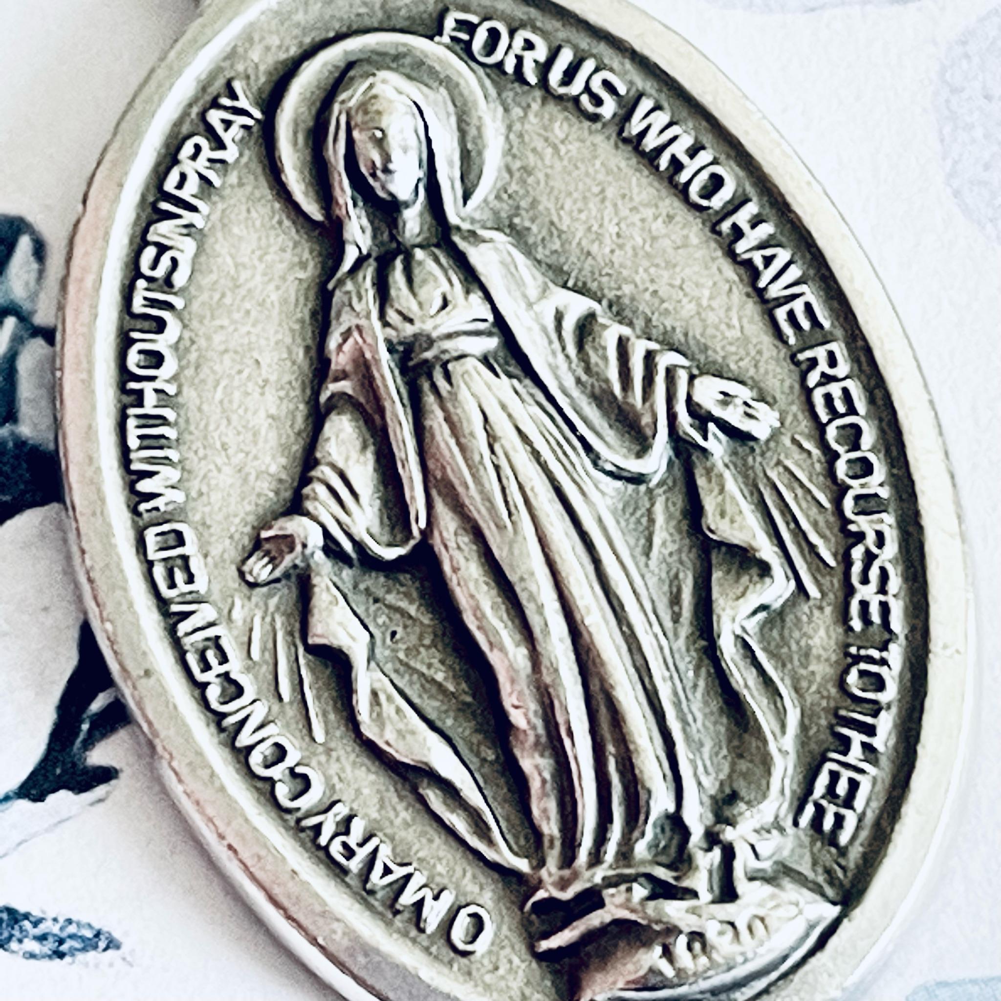 Double Sided Our Lady of Miraculous Medals From Italy Necklace Pendant ...
