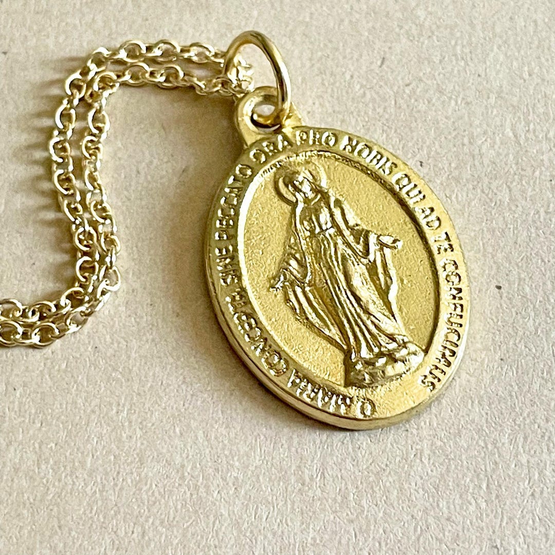Double Sided Gold Tone Our Lady of Miraculous Medals From Italy ...