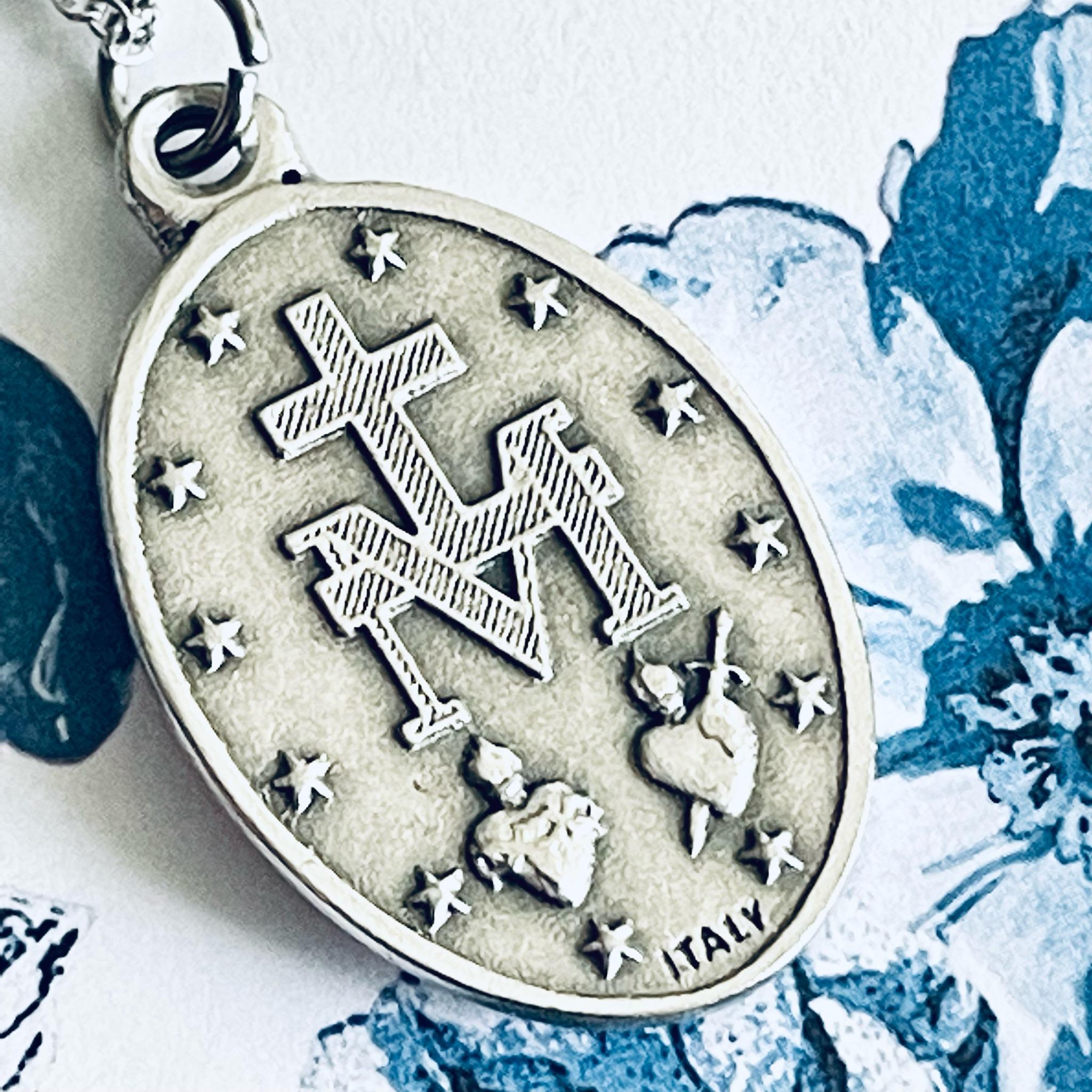 Double Sided Our Lady of Miraculous Medals From Italy Necklace Pendant ...