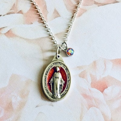 Double Sided Our Lady of Miraculous Medals From Italy Necklace Pendant ...