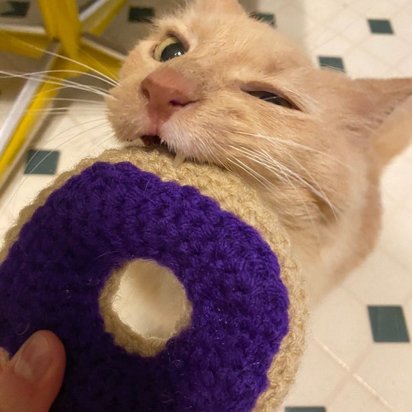 Catnip-filled Crochet Donuts Handmade Cat Toy