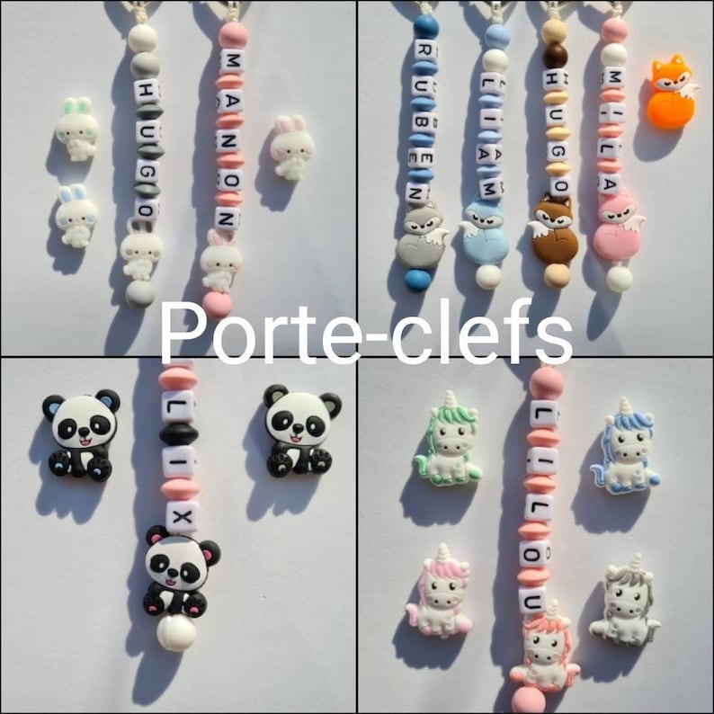 Personalized pacifier pacifier clip / first name / food silicone toy baby box birth gift baby shower panda image 3
