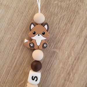 Personalized pacifier pacifier clip / first name / food silicone toy baby box birth gift baby shower chocolate brown fox image 2