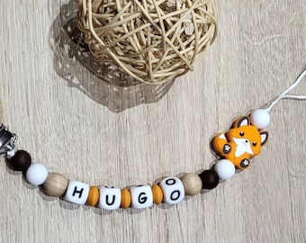 Personalized pacifier pacifier clip / first name / food silicone toy baby box birth gift baby shower fox