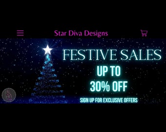 Animated Shopify Theme, Website Design Banner | Neon Motion Christmas Website Banner
