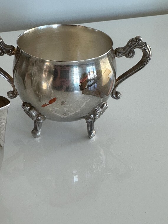 Vintage Leonard Silver Plate Coffee Tea Set 3pc Ornate Footed