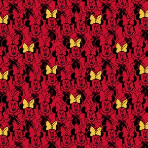 Disney Knit Fabric Minnie Mouse on Red 58&#39;&#39; Knit Fabric stretch FQ, half yard, one yard