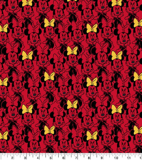 Disney Knit Fabric Minnie Mouse on Red 58 Knit Fabric Stretch FQ