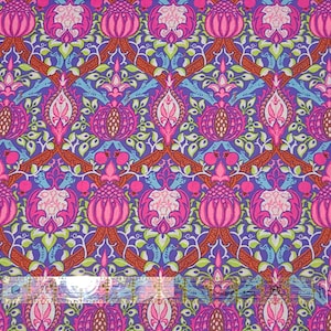 Kaffe Fassett x The Original Morris & Co. Floral Granada Purple  PWKW008.purple William Morris fabric 100% Cotton