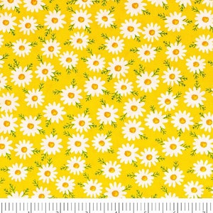 Singer Daisys On Yellow 100% Cotton Fabric half yard by the yard