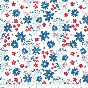 Riley Blake Firework Fields Main White C17580-WHITE  by Gracey Larson 100% cotton