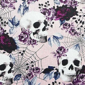 Skulls And Lace Halloween Cotton Fabric 100% cotton