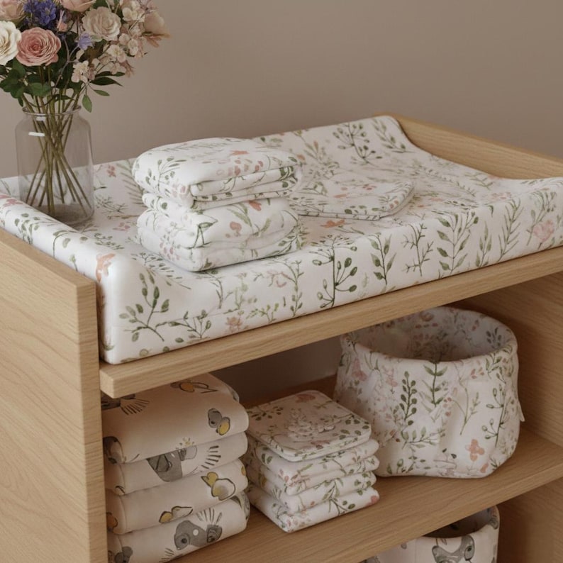 Springs Creative Nursery Flannel 1986-4081 (80532) Watercolor Floral Flannel 100% Cotton fabric image 4