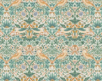 ORIGINAL MORRIS & CO Strawberry Thief - Mint PWWM001. mint for Free Spirit Fabrics William Morris fabric 100% Cotton