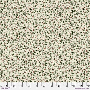 ORIGINAL MORRIS & Co Mistletoe Cream The Cotswold Holiday Collection PWWM095.CREAM for Free Spirit William Morris fabric 100% Cotton