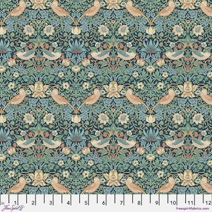 ORIGINAL MORRIS & Co Mini Strawberry Thief - Marine PWWM002.MARINE for Free Spirit William Morris fabric 100% Cotton