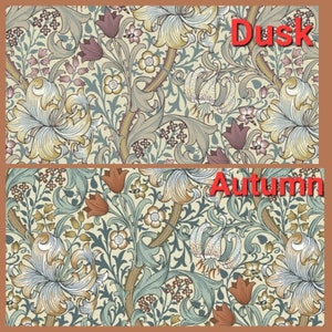 ORIGINAL MORRIS & CO Golden Lily - Autumn, Dusk  for Free Spirit Fabrics William Morris fabric 100% Cotton sold by the yard
