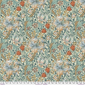 Original Morris & Co. Backing Fabric Golden Lily Autumn 108&quot; wide backing QBWM007.AUTUMN William Morris 100% Cotton fabric
