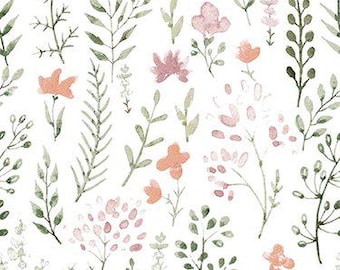 Springs Creative Nursery Flannel 1986-4081 (80532) Watercolor Floral Flannel 100% Cotton fabric