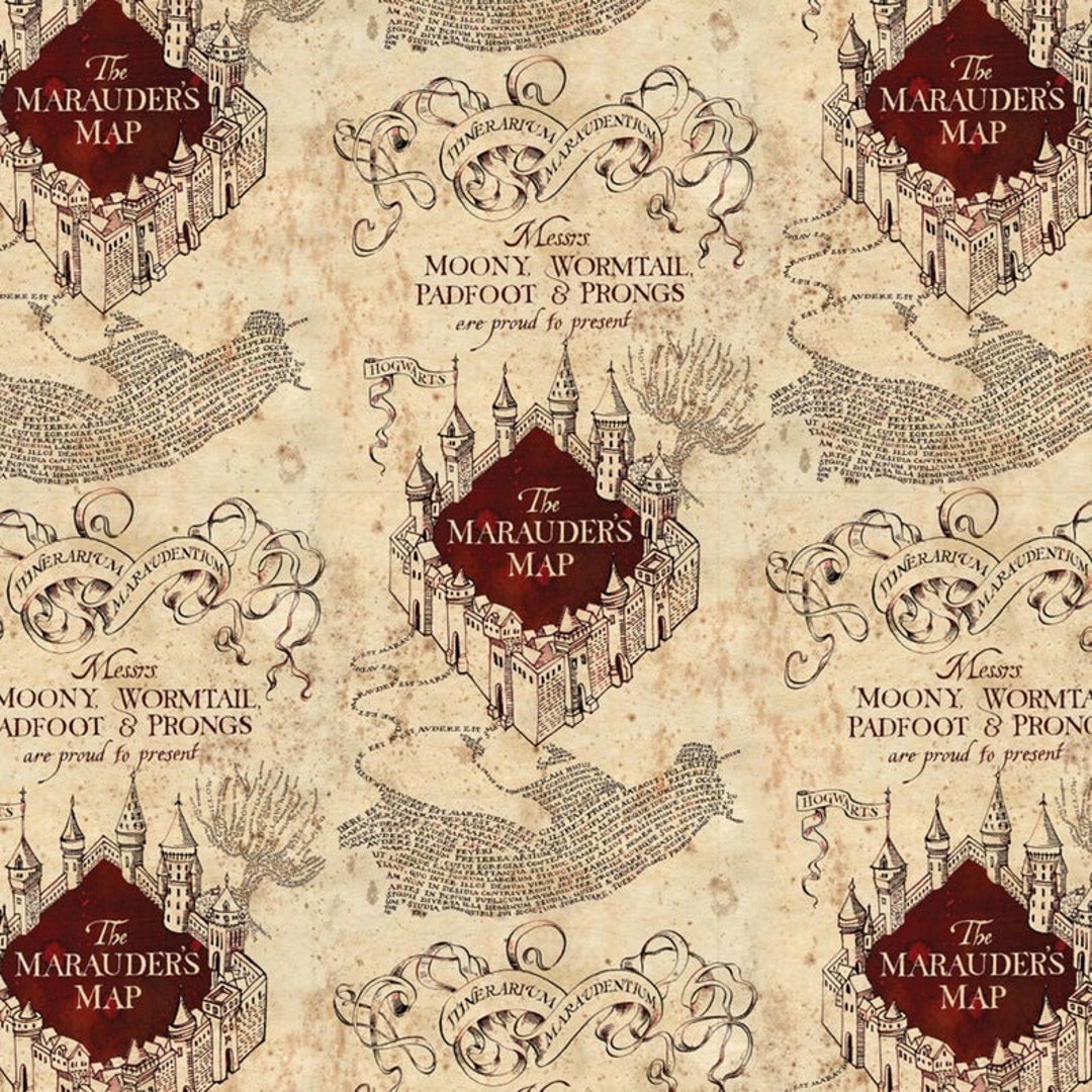 Harry Potter Marauder's Map knit stretchy 58