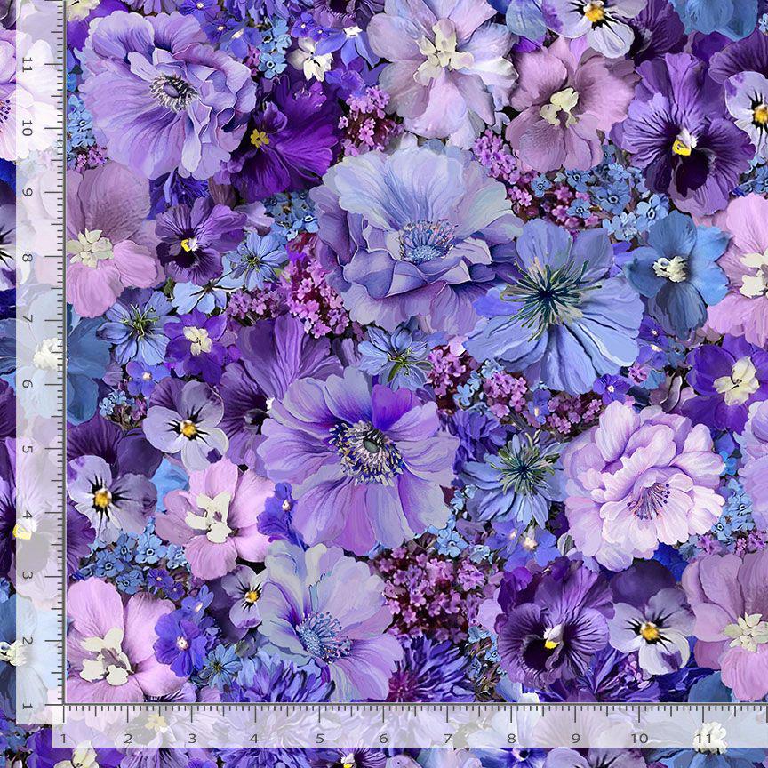 Timeless Treasures Packed Floral FLEUR-CD3502 Purple From Collection ...