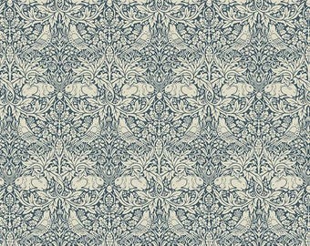 ORIGINAL MORRIS & CO Brer Rabbit PWWM026 Navy from Free Spirit Fabrics 100% Cotton