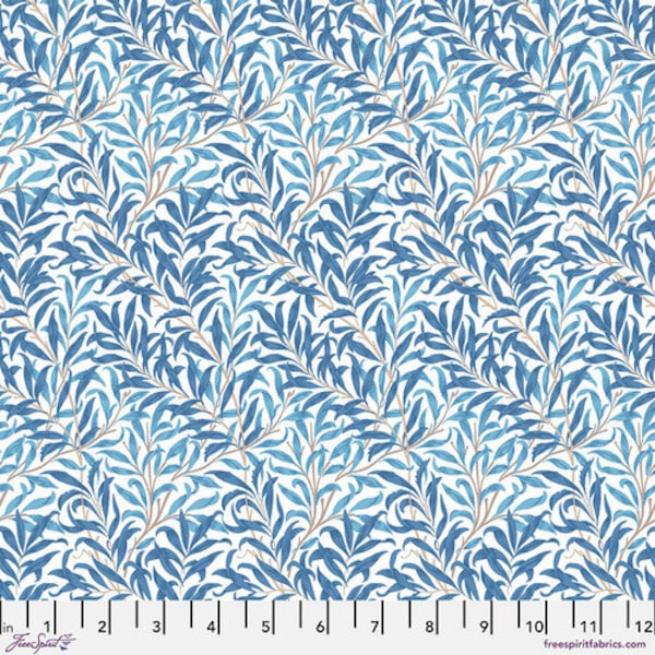 ORIGINAL MORRIS & Co Willow Boughs Blue PWWM030.BLUE from Wandle collection Free Spirit Fabrics 100% Cotton