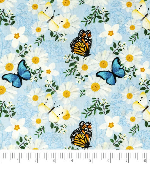 Cute Bluey Pattern Digital Printed Fabric 100% Pure Cotton Cut By
