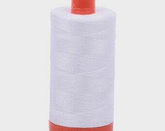 Aurifil Mako Cotton Thread Solid 50wt 1422yds White # A1050-2024