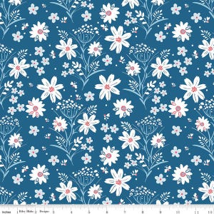 Riley Blake Firework Main C17580-Coastal blue  by Gracey Larson 100% cotton