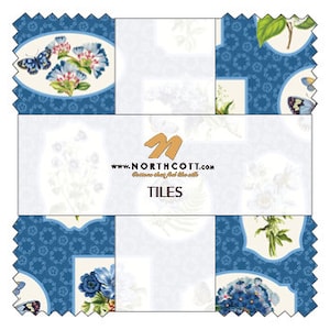 Northcott Something Blue-Tiles42 Piece 10” x 10” Squares Layer Cake 100% cotton