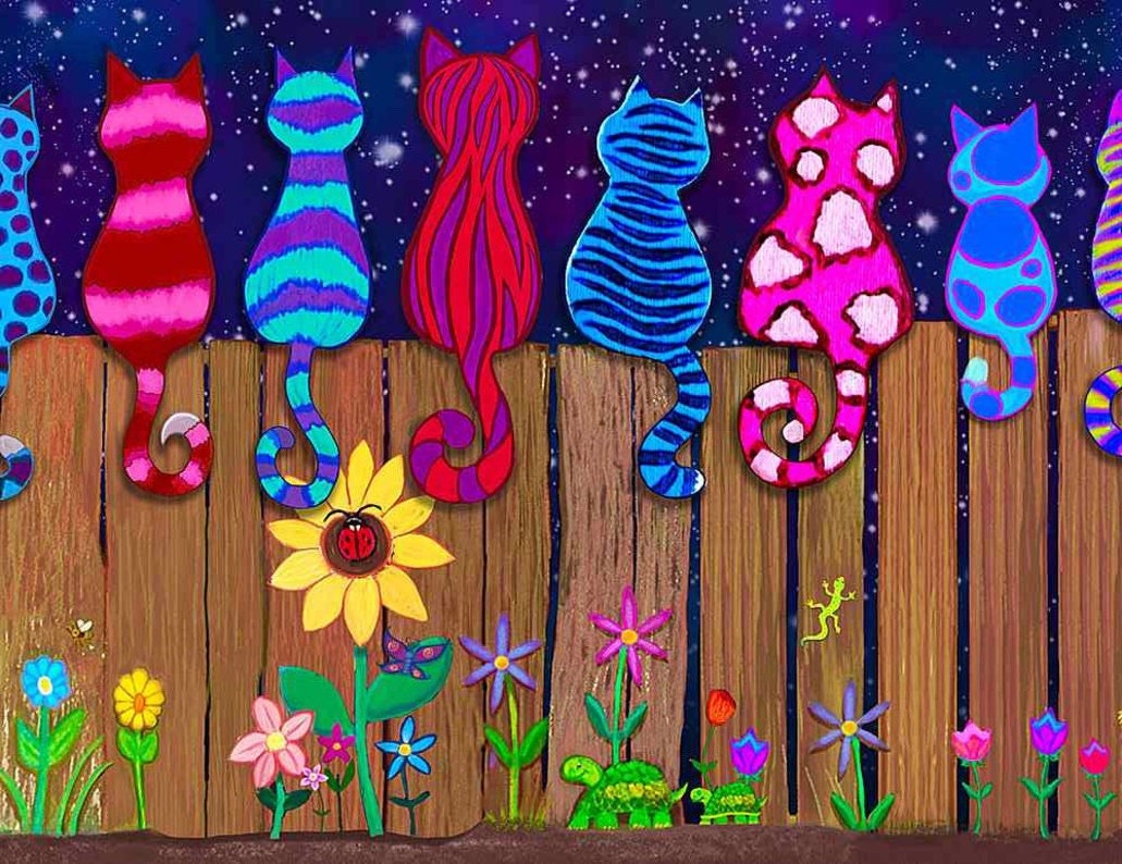 【大特価!!】 Treasures Timeless Colorful 11 Fence a on Cats テープ・マスキングテープ