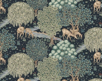 ORIGINAL MORRIS & CO The Brook - Indigo PWWM051.indigo from Free Spirit Fabrics 100% Cotton by 1/2 Yard increment