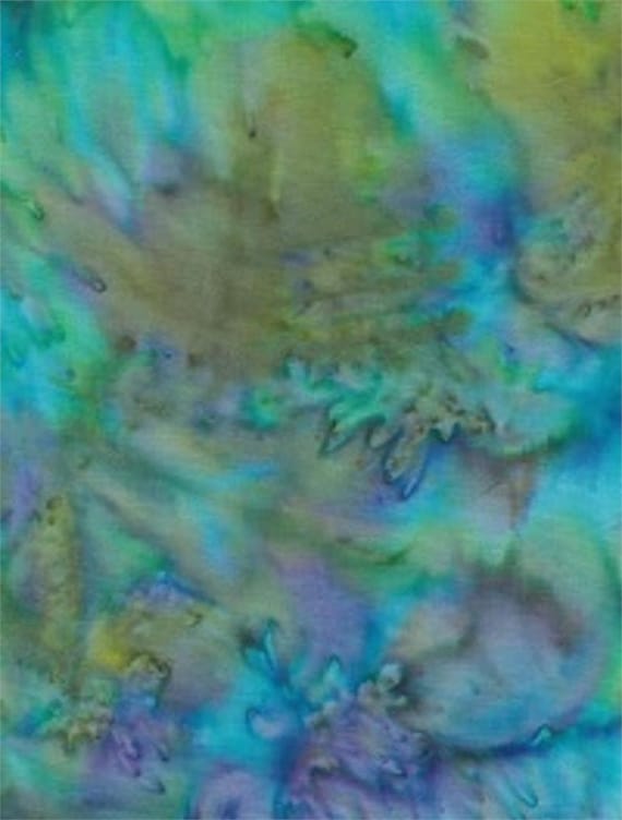 Batik Textiles 4408B Color Envy turquois green purple brownish multicolor 100% cotton Batik fabric