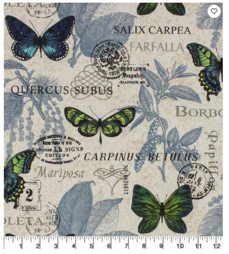 Richloom Borboleta Indigo Cotton Canvas Home Decor Fabric 100% cotton 44" wide upholstery bag  fabric