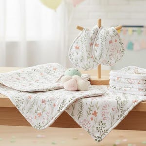 Springs Creative Nursery Flannel 1986-4081 (80532) Watercolor Floral Flannel 100% Cotton fabric image 3